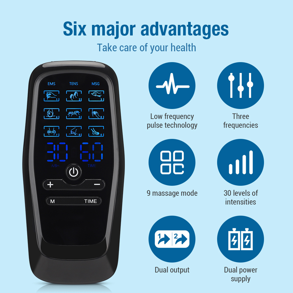 Wireless Pain Relief Therapy Electronic Pulse Body Massager EMS Machine Tens Unit Muscle Stimulator