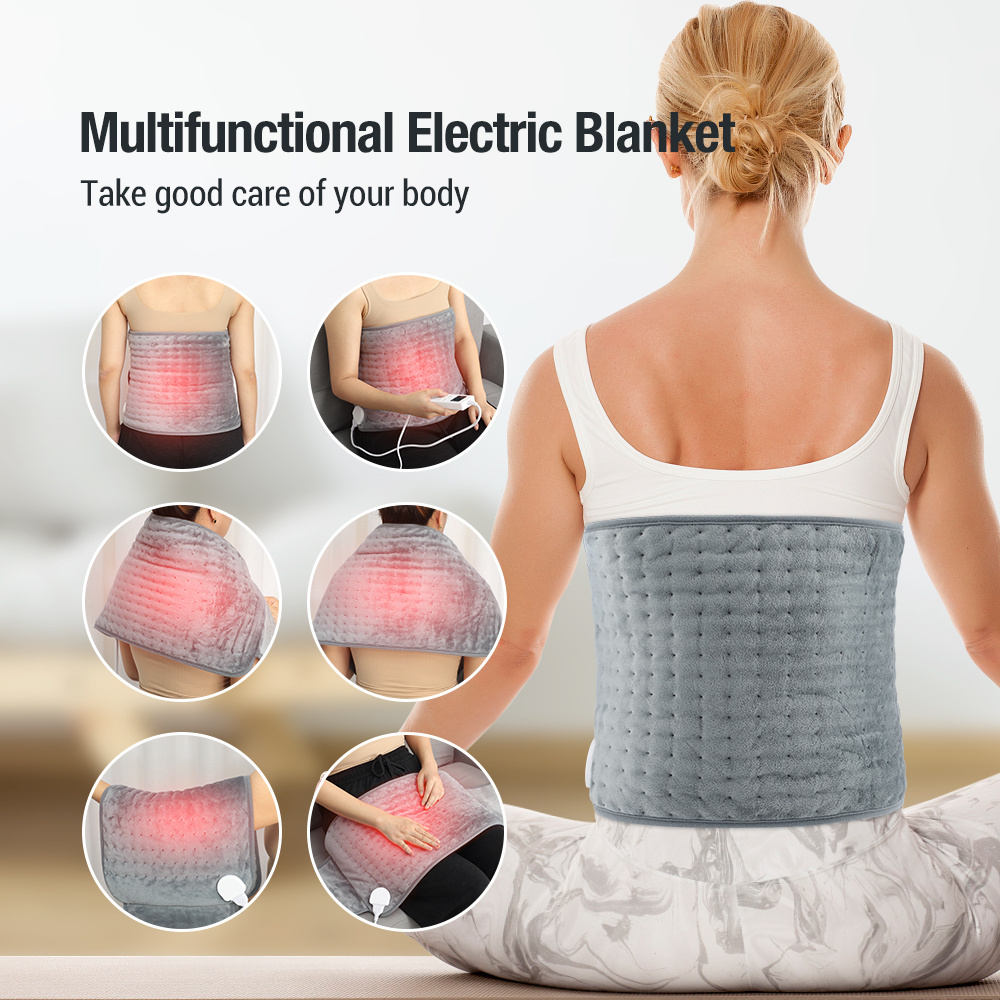 24*12'' Washable Neck Shoulder Waist Wrap Heated Warmer Electric Heating Pad for Lower Back Pain Relief