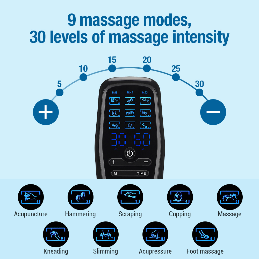 Wireless Pain Relief Therapy Electronic Pulse Body Massager EMS Machine Tens Unit Muscle Stimulator