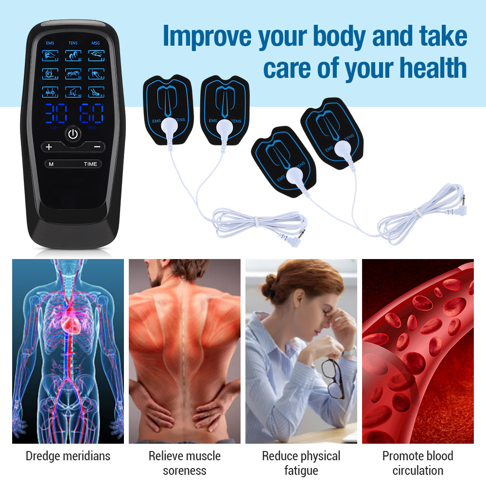 Wireless Pain Relief Therapy Electronic Pulse Body Massager EMS Machine Tens Unit Muscle Stimulator