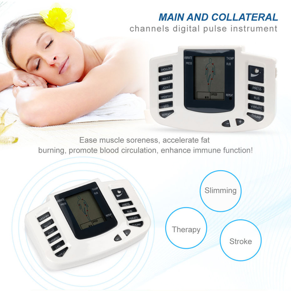 Home Use Electrostimulator Pulse Meridian Muscle Stimulator Digital Therapy Tens Acupuncture Full Body Massager