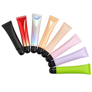 Wholesale High Quality Lipstick Cosmetic 10ML 15ML 20ML Squeeze Plastic Lip gloss Tube aluminum Lip Balm Squeeze Tube