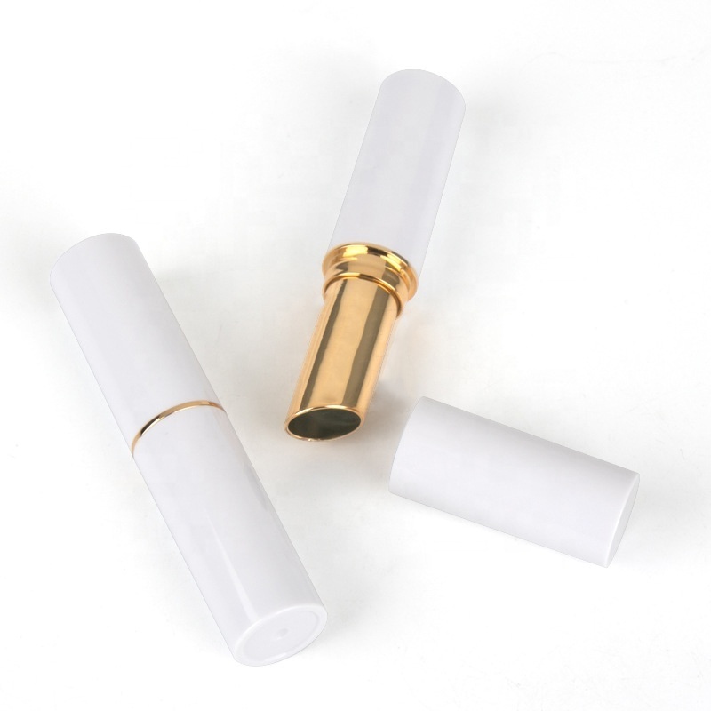 Mini 3.5g Cosmetic Container Refillable Chapstick Tube white Lipstick Tubes Printed Lip Balm Stick