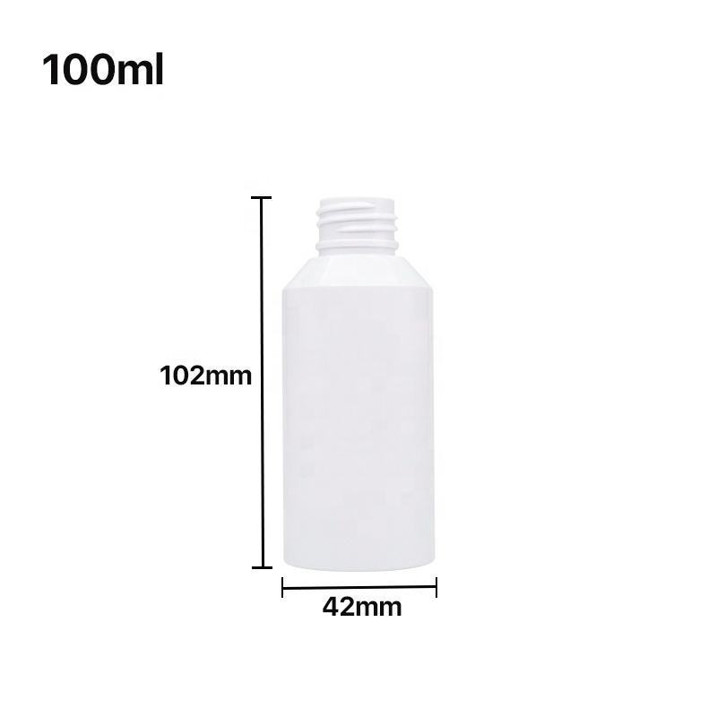 100ml white inclined Diagonal shoulder cosmetic plastic PET perfume bottle with bamboo mist sprayer for Cosmetic packaging