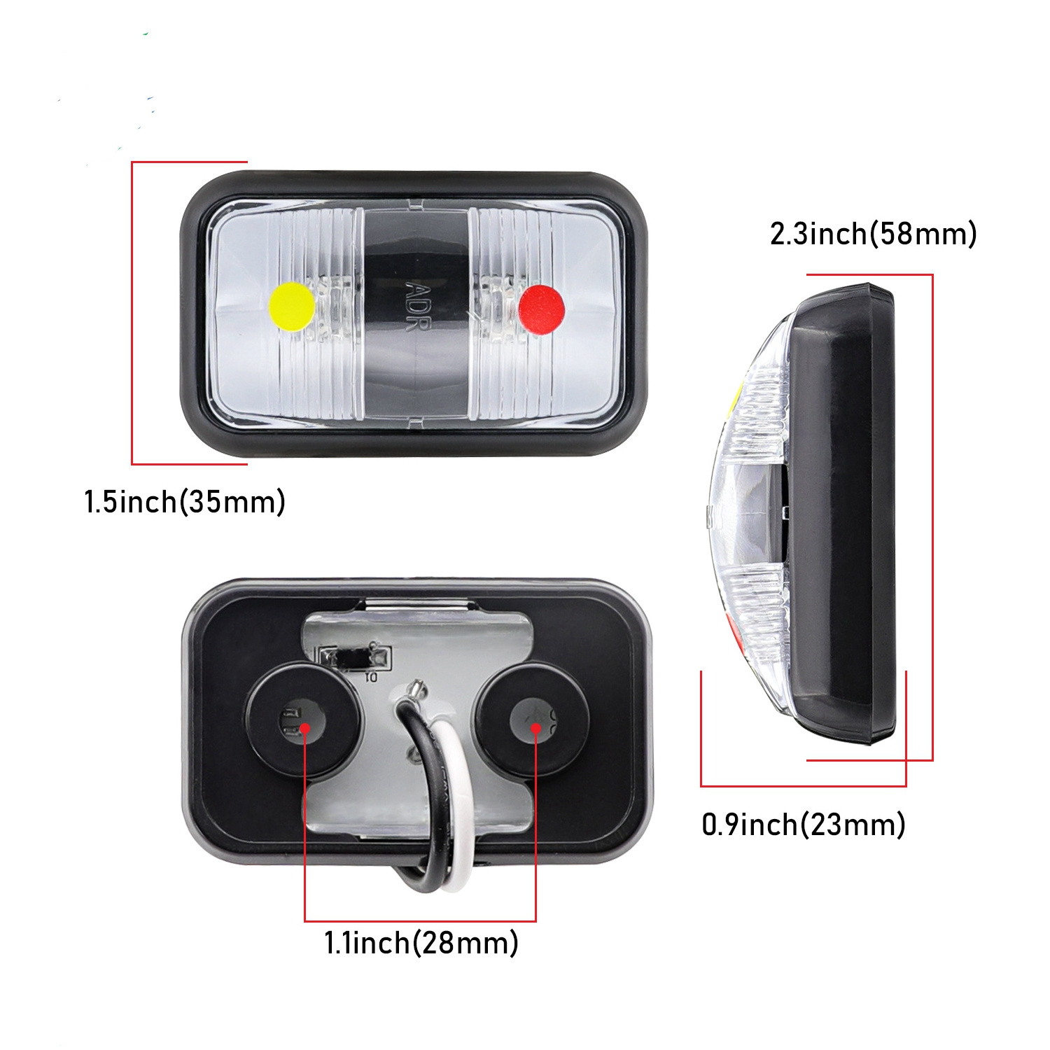 Car Trailer Truck Side Marker Indicator Light LED Vehicle Boat Side Strobe Emergency/Clearance/Marker Warning Flash Light