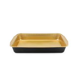 High Quality Aluminium Foil Container Disposable Takeaway Fast Food Storage Lunch Container Tray Plate With Lids