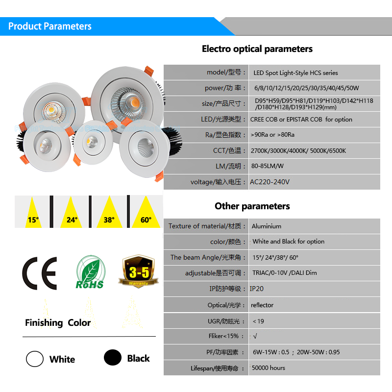 Anti Glare Ultra-Thin Led Downlight Housing Smart Dimmable 10w Recessed Led Downlight