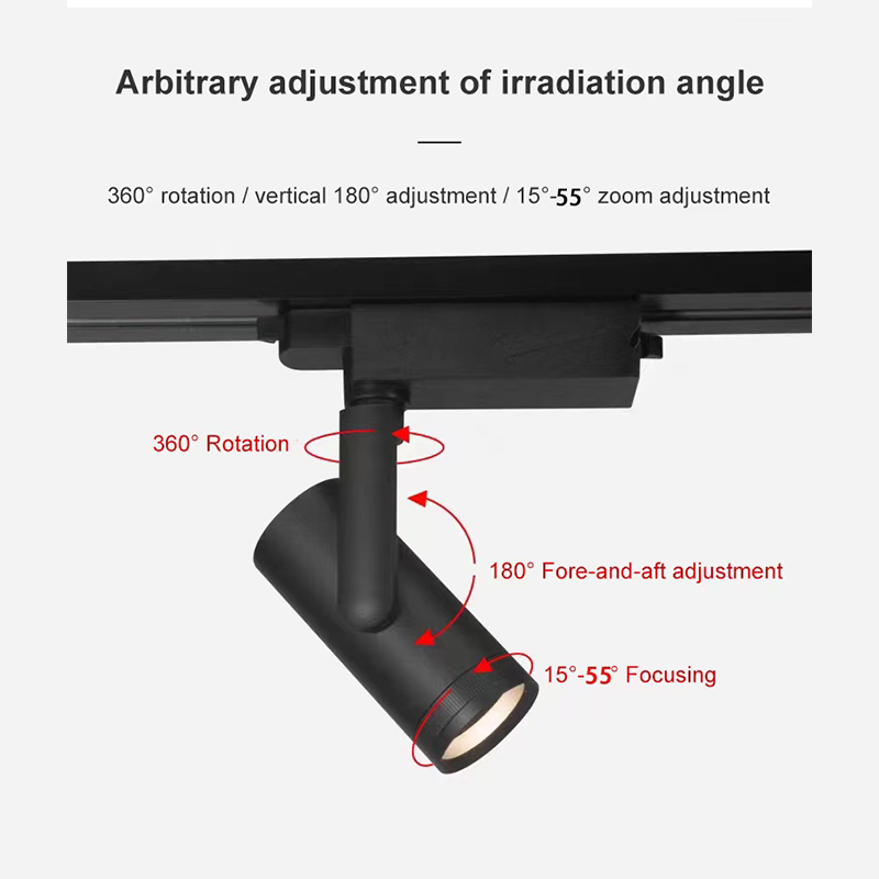 Commercial Ceiling Recessed Shop 3000k Mini Spot Rail System 20w 30w 40w Adjustable Zoomable Dimmable Dali Cob Led Track Light