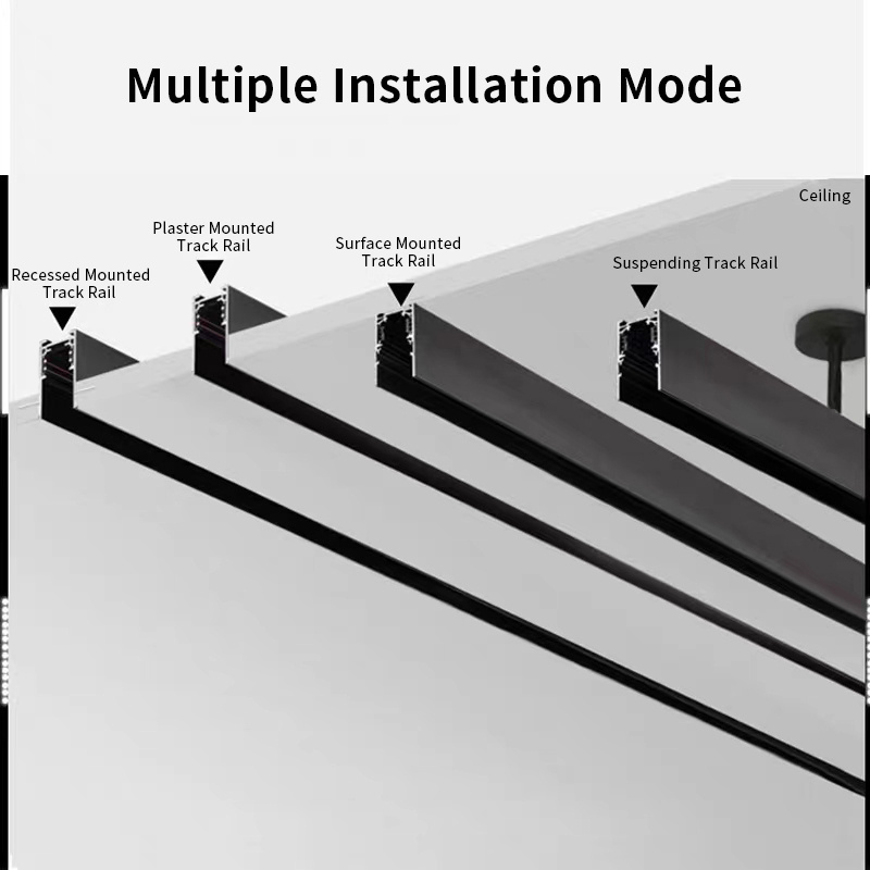 Magnetic Lamp Spotlights Rail Track Adjustable Led 20 48v 3000K 4000K 6000K Ultra Thin Intelligent Magnetic Track Light