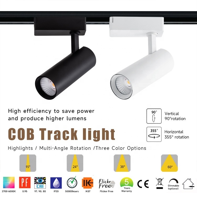 25w Cob Led Spot Track Light Ce Rohs High Quality Design Led Track Light 5 Years Warranty Led Track Light For Clothing Shop