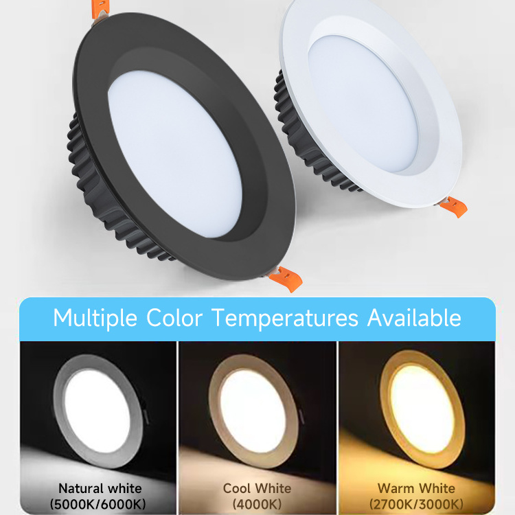 3CCT 9W 12W Aluminum Round Ultra Slim 4 Inch 6 Inch Dimmable Recessed Downlight Led Light for Home Office