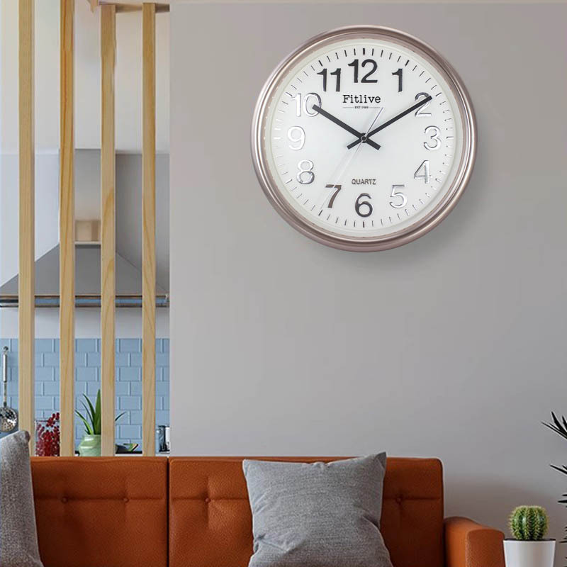 11Inch Silent Non-Ticking Modern Art Deco Wall Clock Battery Operated Plastic Home Clock Display Living Room Clocks