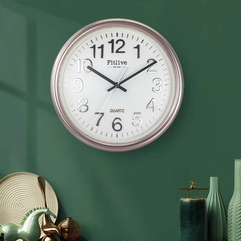 11Inch Silent Non-Ticking Modern Art Deco Wall Clock Battery Operated Plastic Home Clock Display Living Room Clocks