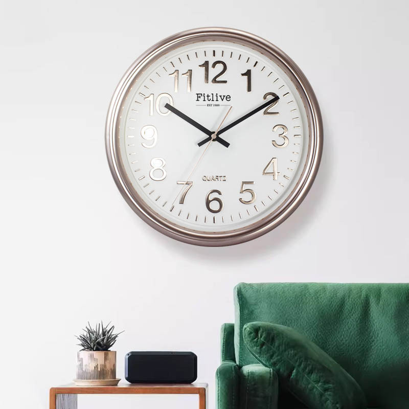 11Inch Silent Non-Ticking Modern Art Deco Wall Clock Battery Operated Plastic Home Clock Display Living Room Clocks