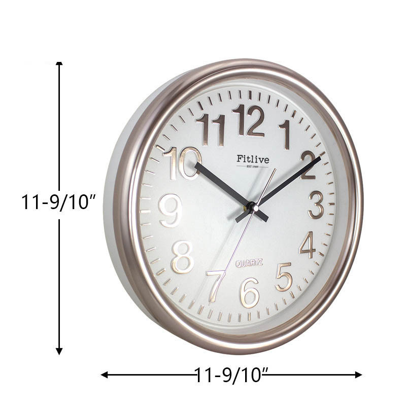 11Inch Silent Non-Ticking Modern Art Deco Wall Clock Battery Operated Plastic Home Clock Display Living Room Clocks