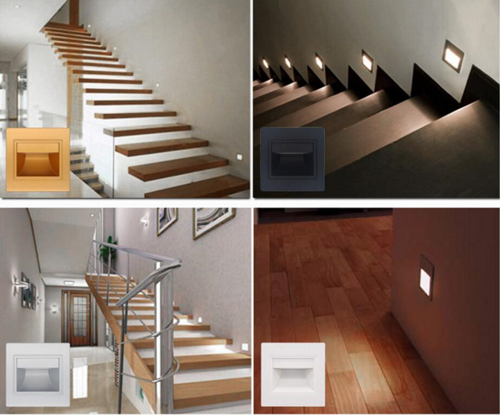 220v/110v  Recessed Led Stair Light led wall Sconce In Step Lamp stairway lamp with mounting box