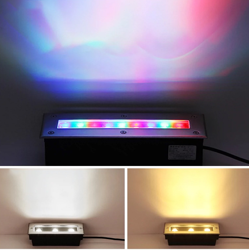 single color RGB Linear Underground Lamp 9w 12w 18W 24W 36W Rectangular LED Inground Light