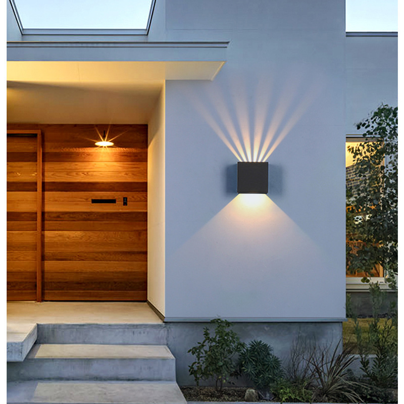 Outdoor Wall Light Decoration Sconces Waterproof Balcony LED Lighting Fixture Square Adjustable Angle Up Down Light