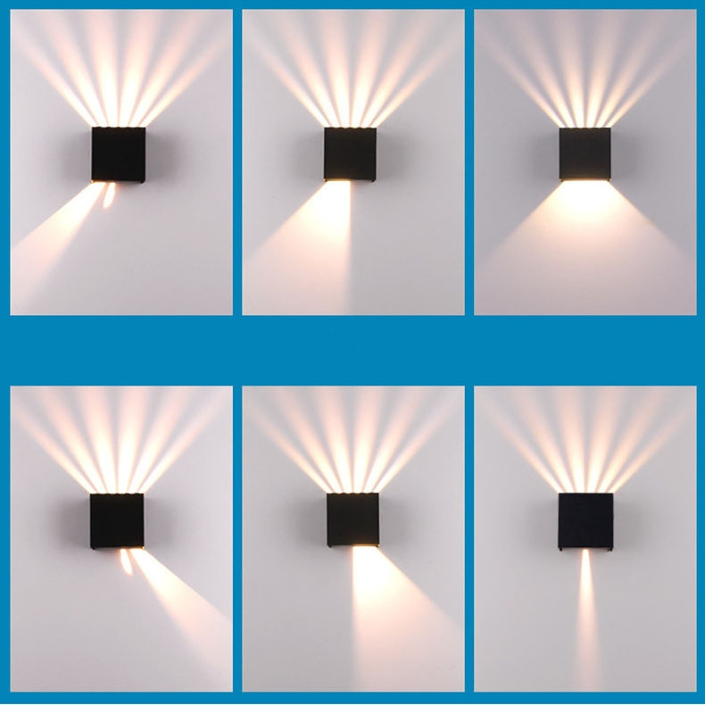 Outdoor Wall Light Decoration Sconces Waterproof Balcony LED Lighting Fixture Square Adjustable Angle Up Down Light