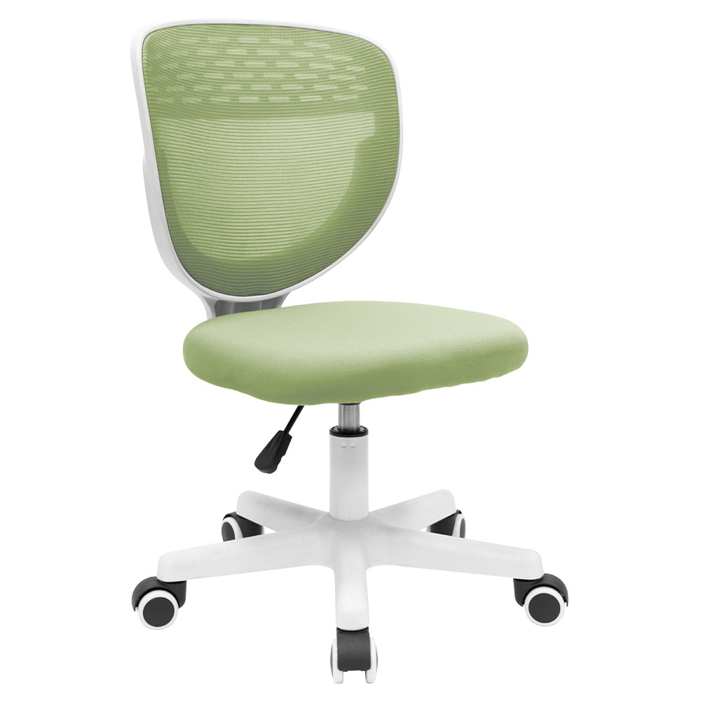 Modern Style Armless Mesh Task Chair with Wheels Cute Kids Desk Chair Home Bedroom School Swivel Rolling Computer Chair Office