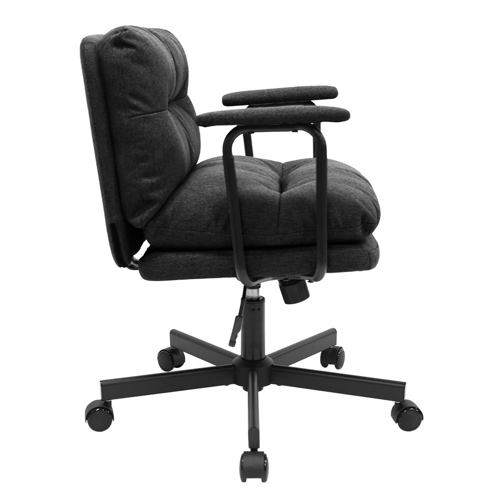 Modern Home Office Wide Arms Desk Chair Dual-Purpose Lift Chair with Swivel Adjustable Fabric Vanity Task Computer Chair