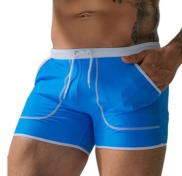 New breathable boxer underwear men bamboo fiber boxers sublimation blue color U convex shorts boxer underwear