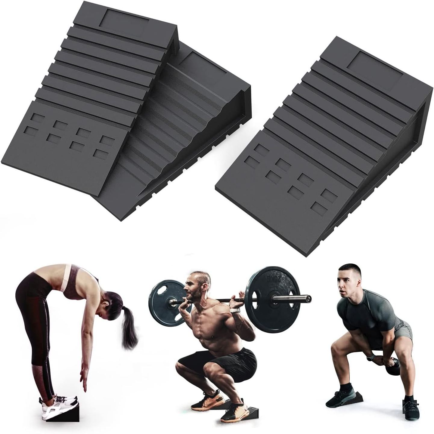 Heavy Duty Professional Squat Wedges for Weightlifting Squat Wedge Block Rubber Non-Slip Squat Wedge