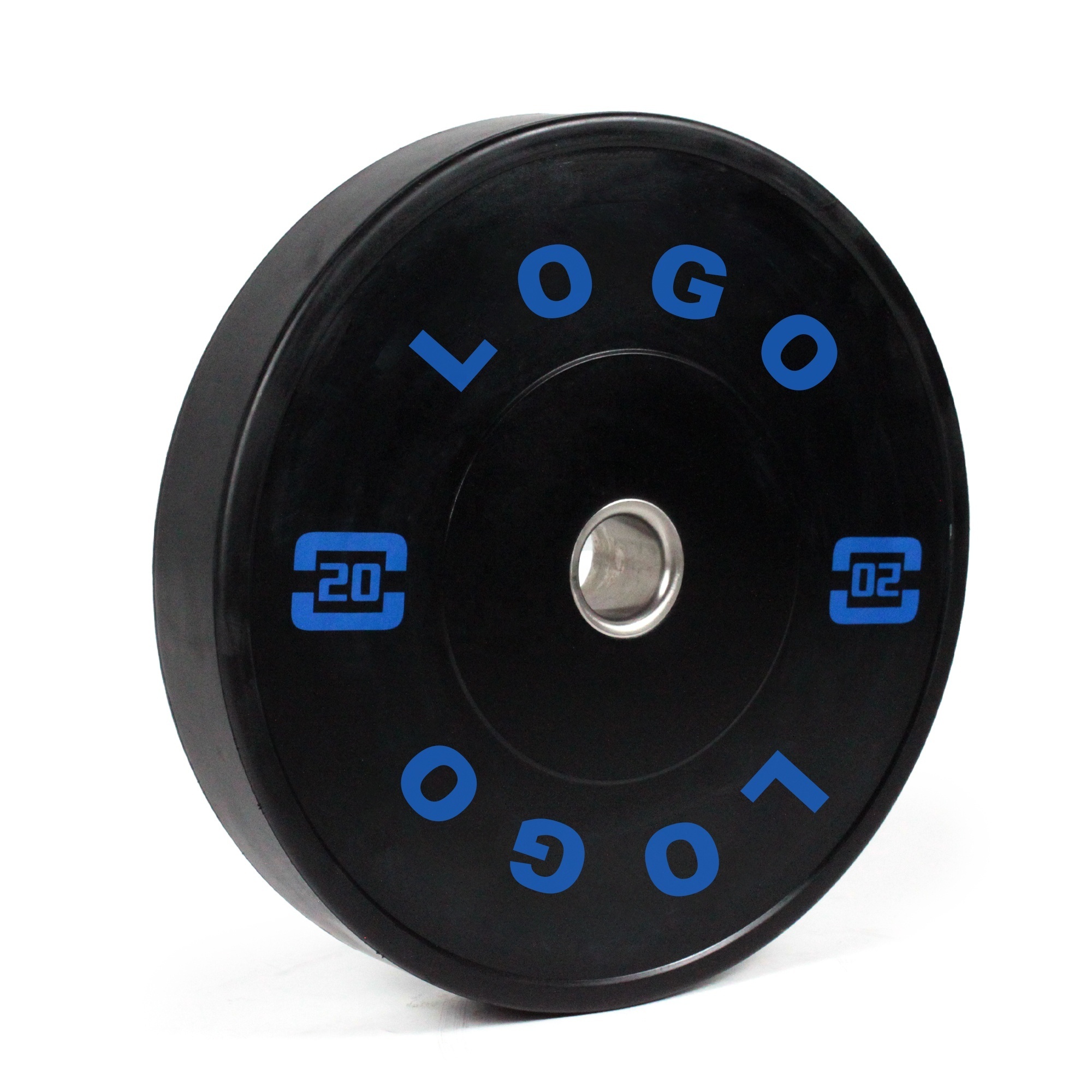 Printed Weight Marking 90 Shore A Hardness 20KG Rubber Barbell Weight Plates