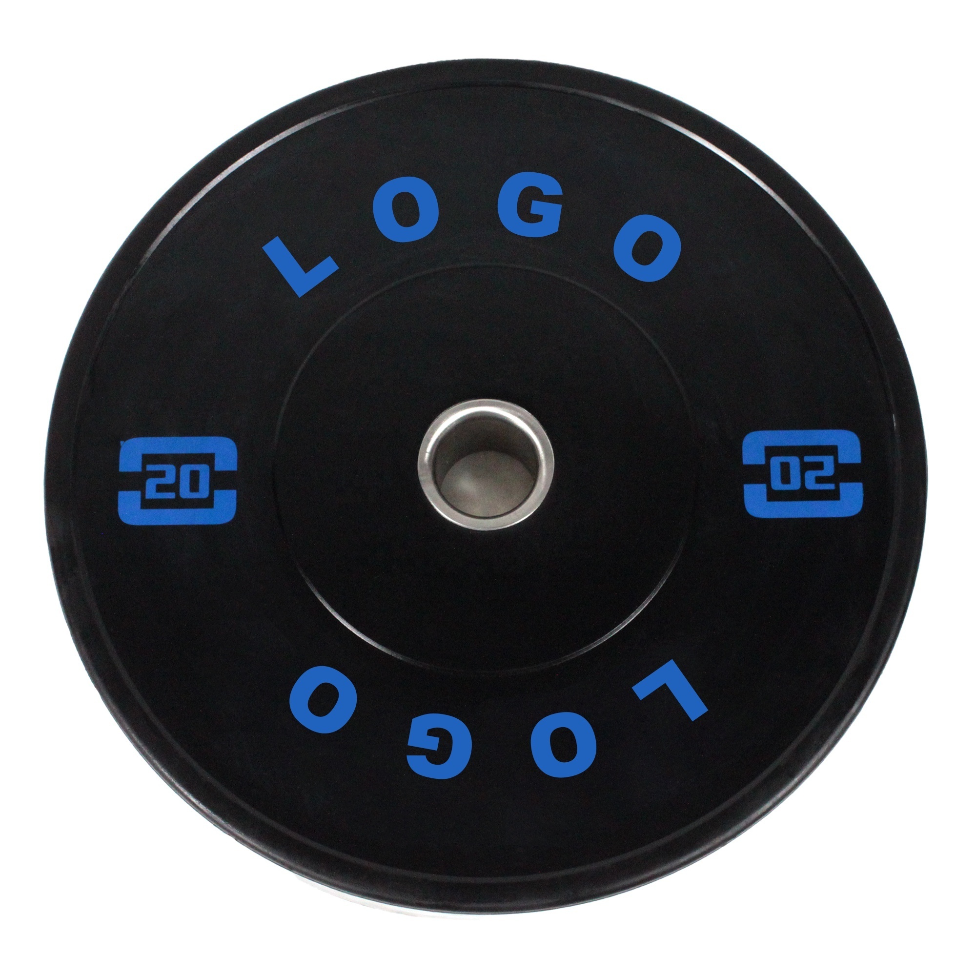 Printed Weight Marking 90 Shore A Hardness 20KG Rubber Barbell Weight Plates