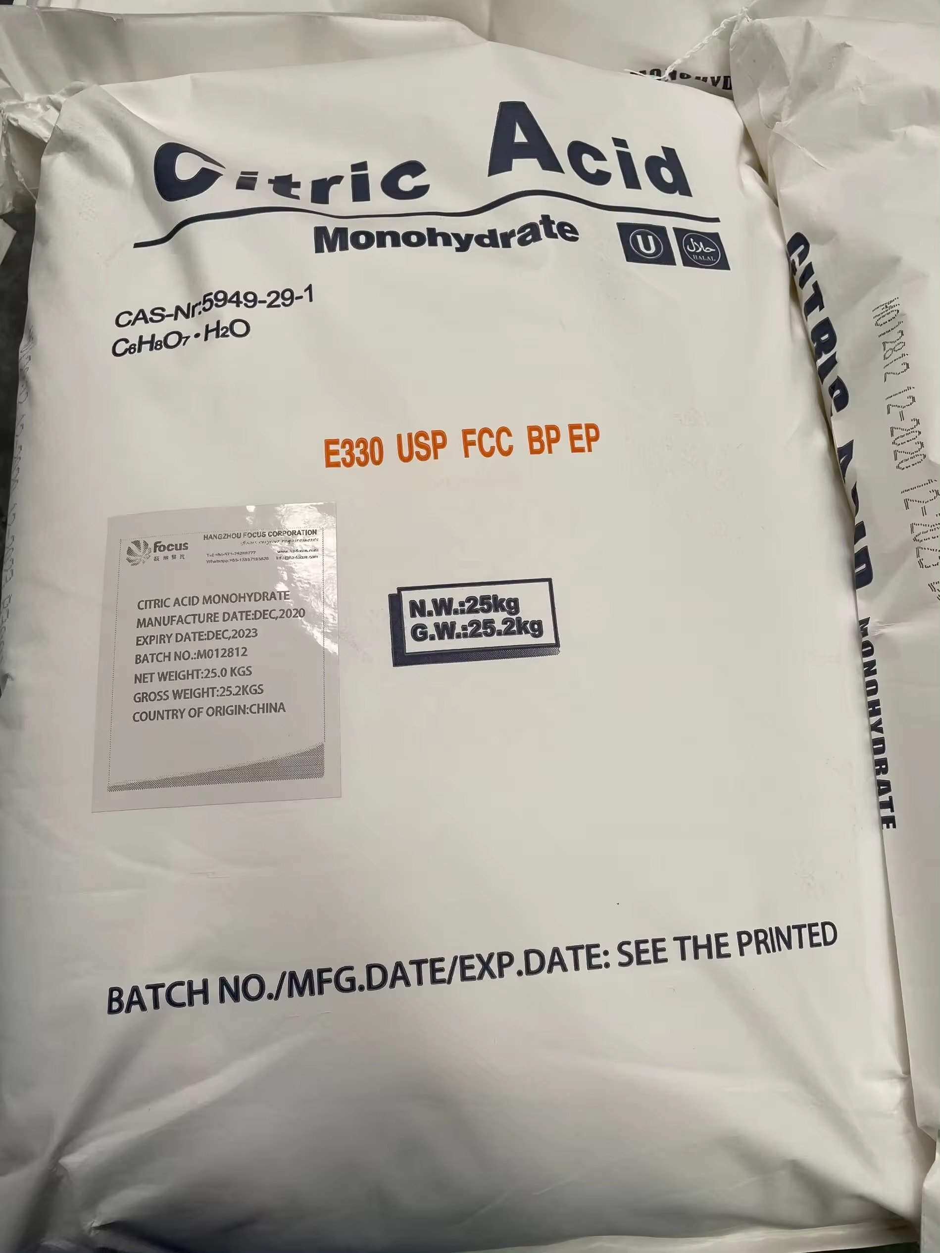 China factory TTCA citric acid monohydrate food grade citric acid high quality factory direct sales