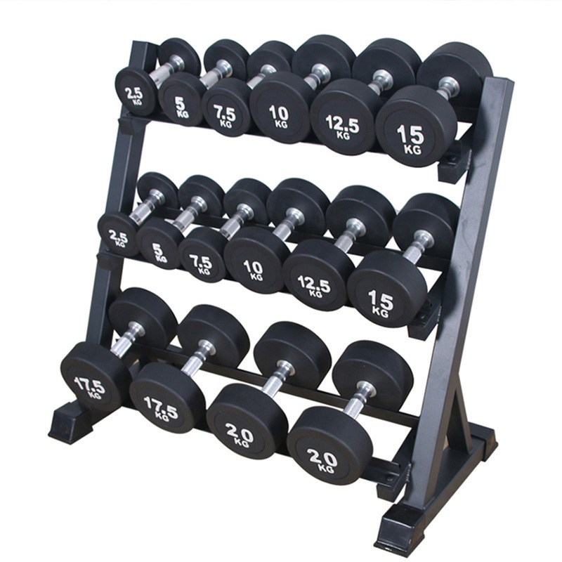 Amazon Soild Package with tools Home Use Frame Dumbbell Rack Stand 3 Tier Weight Rack for Dumbbells