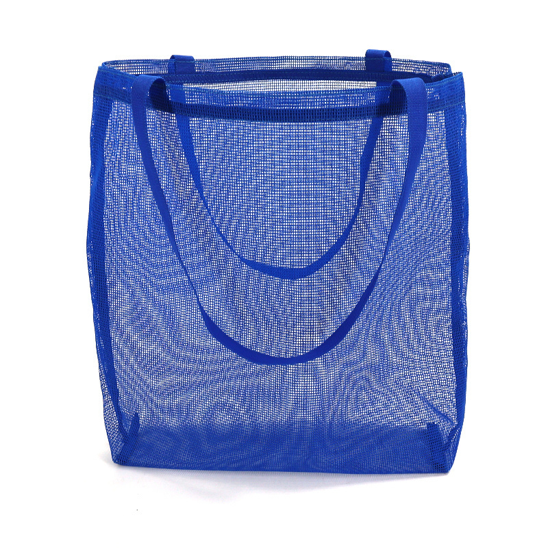 wholesale Ultralight Large small Personalized Beach Mesh Tote Bag Clear Beach Summer shopping Custom Tote Bag