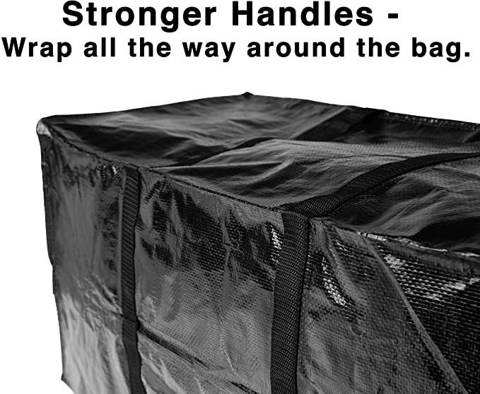 custom High Quality Big Storage Moving house woven organizer with 6 pack Extra Large Heavy Duty Strong Handles Bag