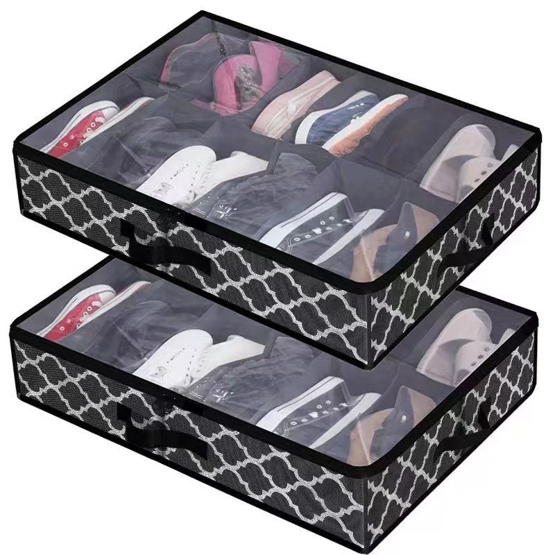 Non-woven fabric Large Capacity Foldable Clothes Storage Bag Organizer with Reinforced Handle  under bed shoe storage organizer