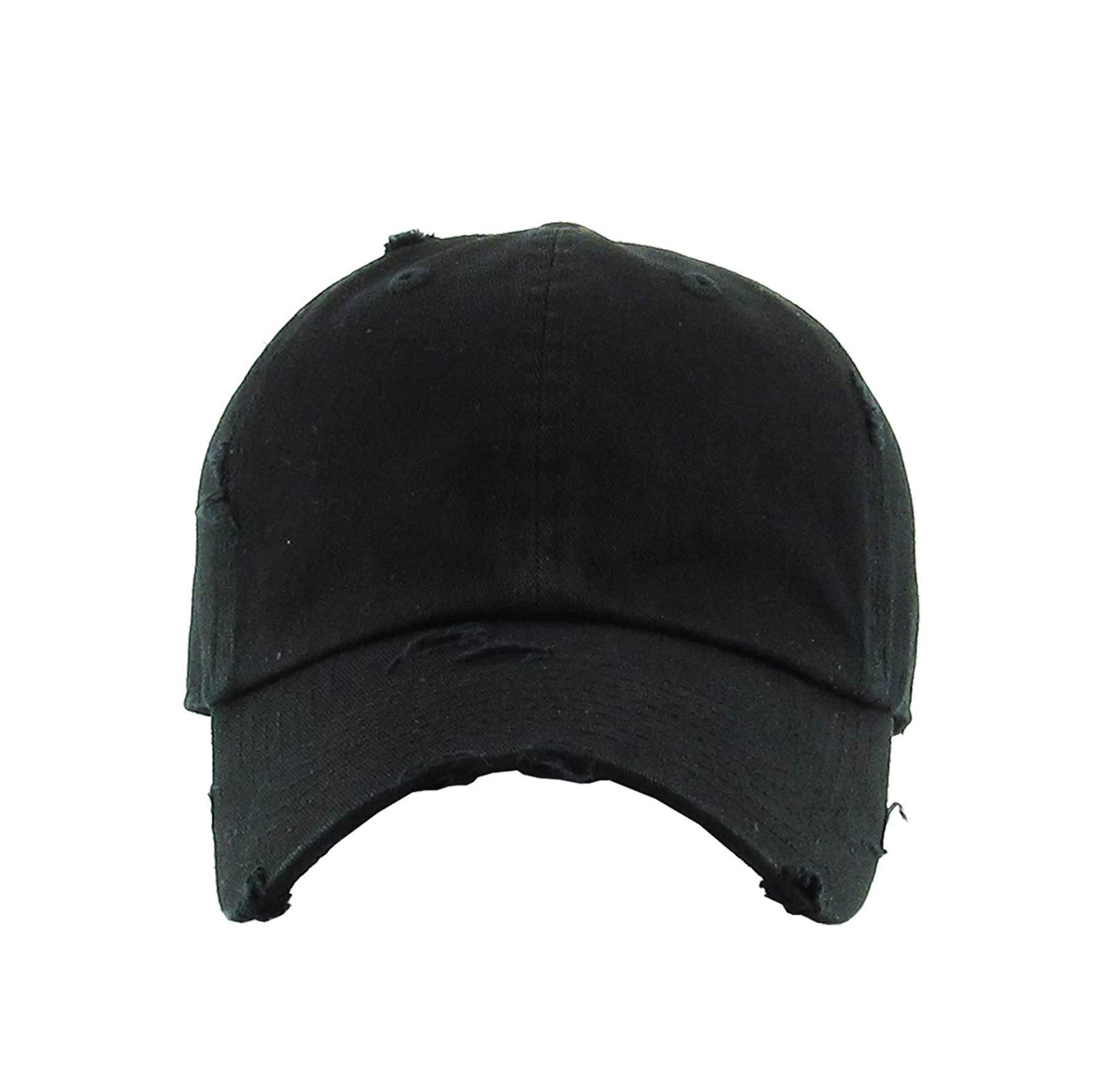 Cheap Men Distressed Custom Washed Blank 6 Panel Black Dad Hat Plain Soft Unstructured Baseball Cap