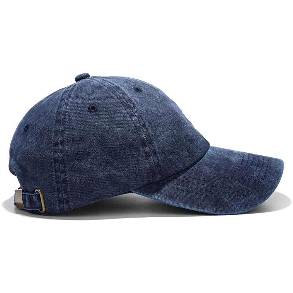 Unisex Best Quality Navy Custom Faded Baseball Vintage Washed 100% Cotton Pigment Dyed Low Profile Dad Hat Six Panel Cap