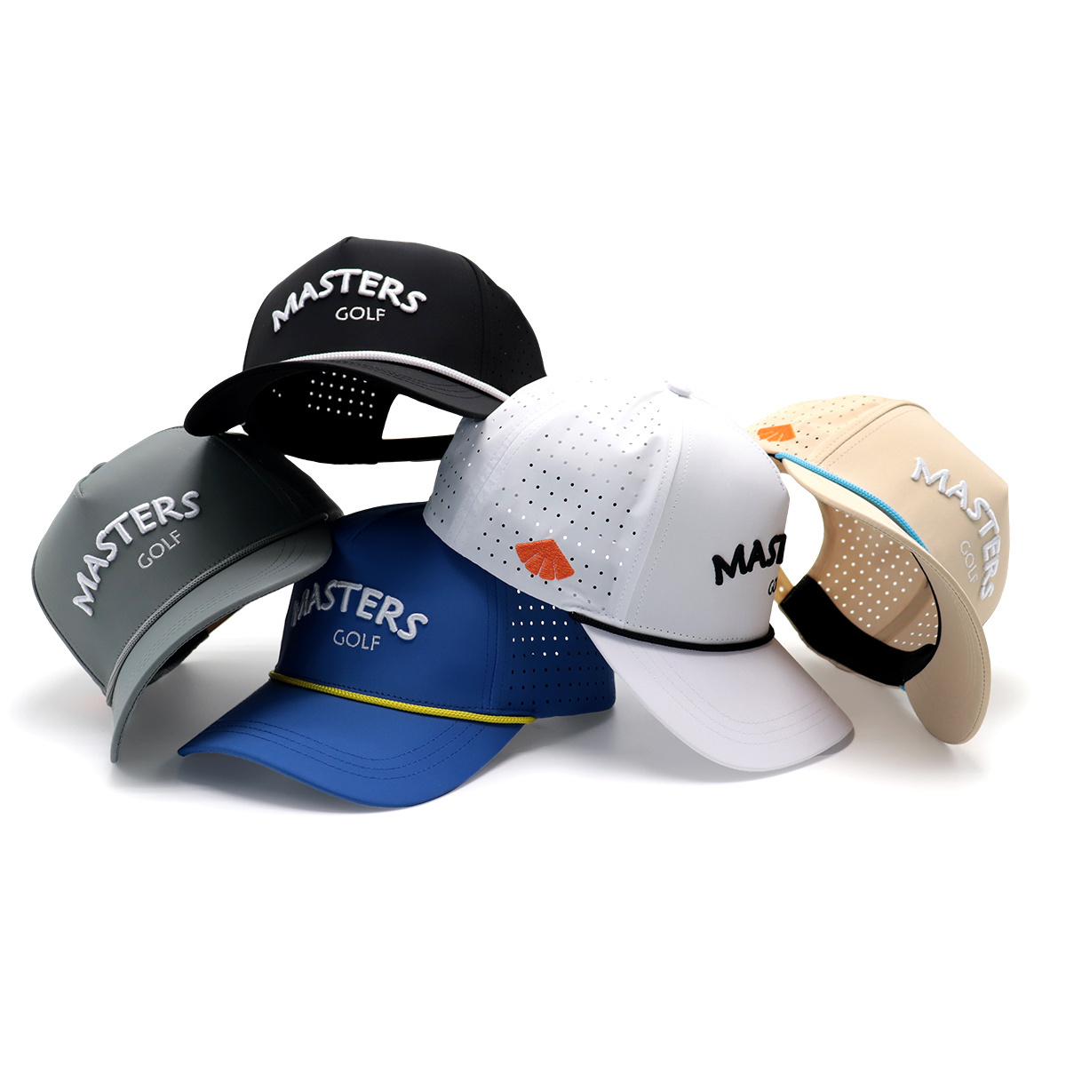 nylon waterproof custom logo rope golf hats