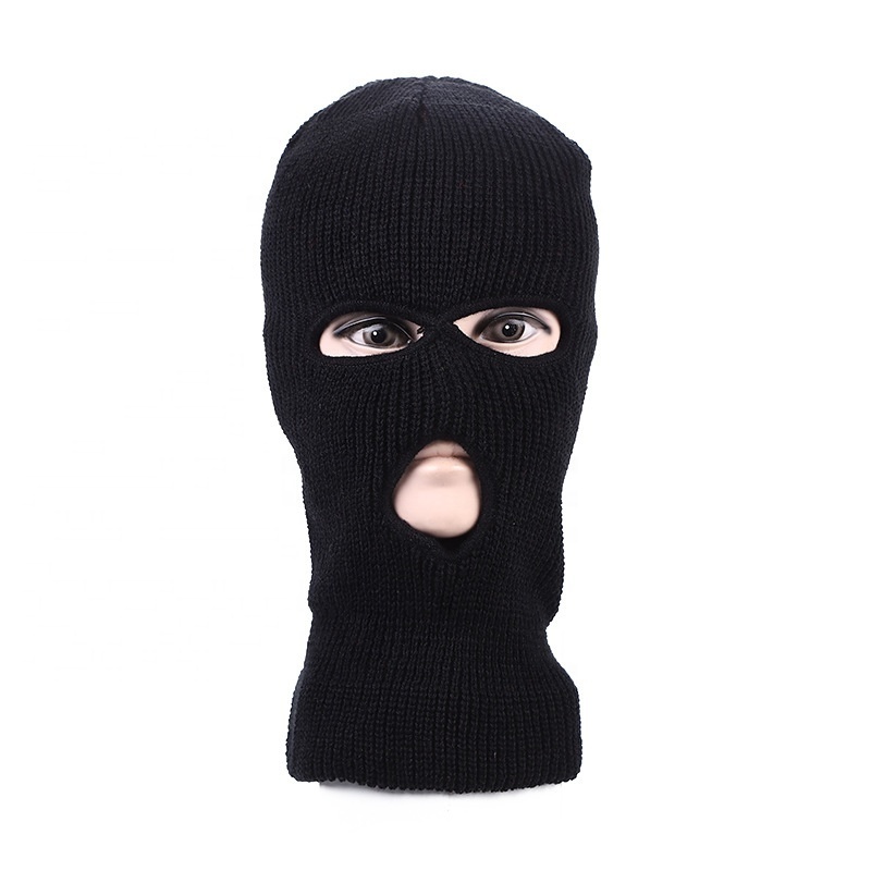 Winter Neon three hole Balaclava Hat Beanie Knitted Windproof Custom logo Full Face Ski Mask 3 hole Balaclava