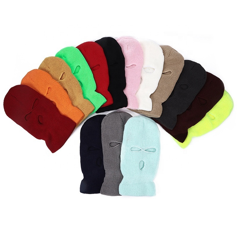 Winter Wholesale Custom Neon Balaclava Three 3 Hole Ski Mask