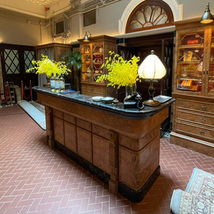 High quality Custom made 1920s styled Marble and Wood Counter and reception Table