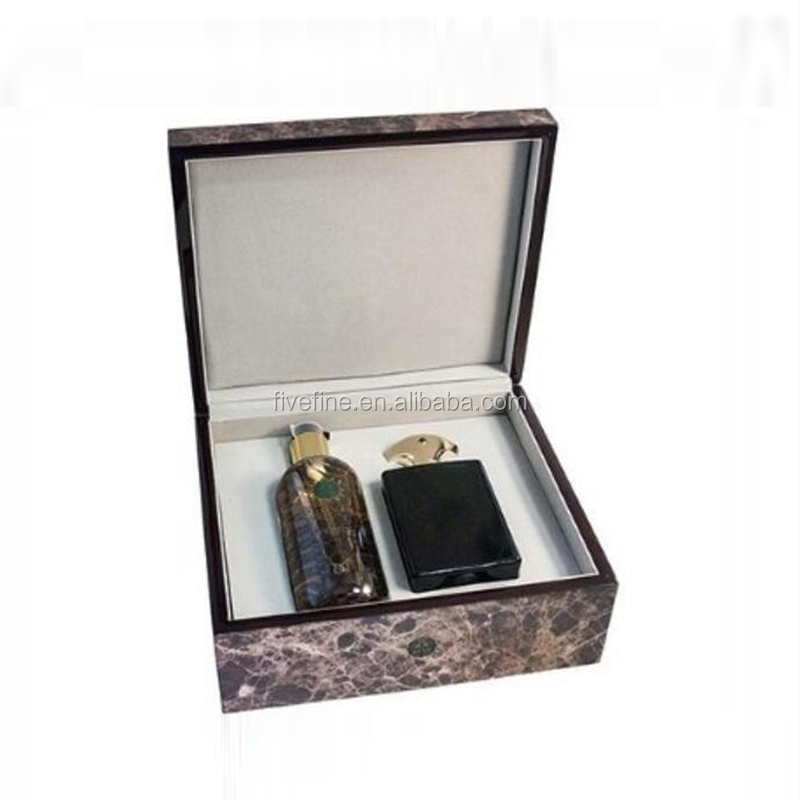 High quality wooden perfume storage box with satin pad and gold lock