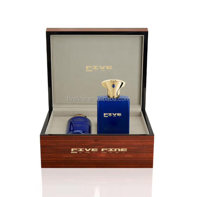 High quality Luxury wooden packaging box for perfume bottles / cosmetic with locker