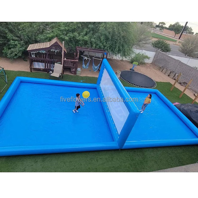 Blow up portable water volley ball field giant inflatable volleyball court