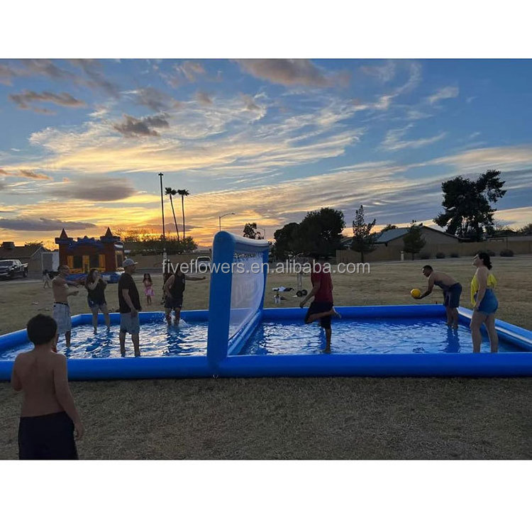 Blow up portable water volley ball field giant inflatable volleyball court