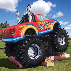 Party fun giant commercial combo toddler monster truck bounce house with slide