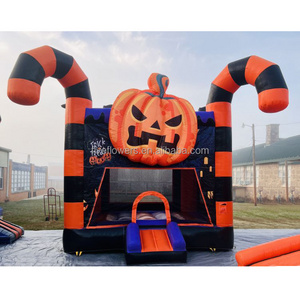 Customized Halloween inflatable jumping castle backyard pumpkin bounce house castle commercial PVC inflatable bouncer for party