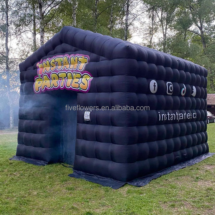 Backyard night club tent inflatable nightclub with smoke