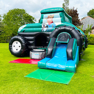 Blow up combo inflatable tractor bounce house jumping castle with slide