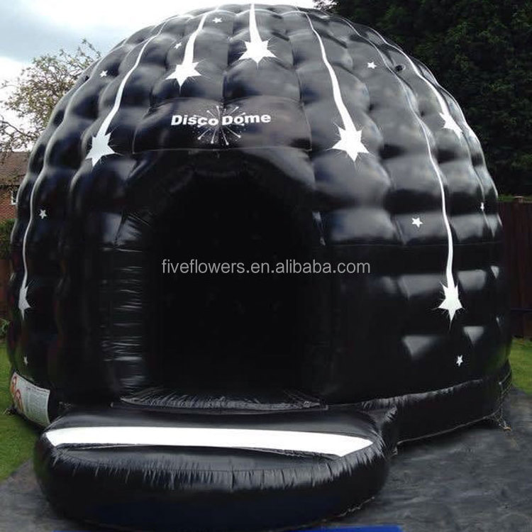 Blow up night club decor all black inflatable nightclub dome