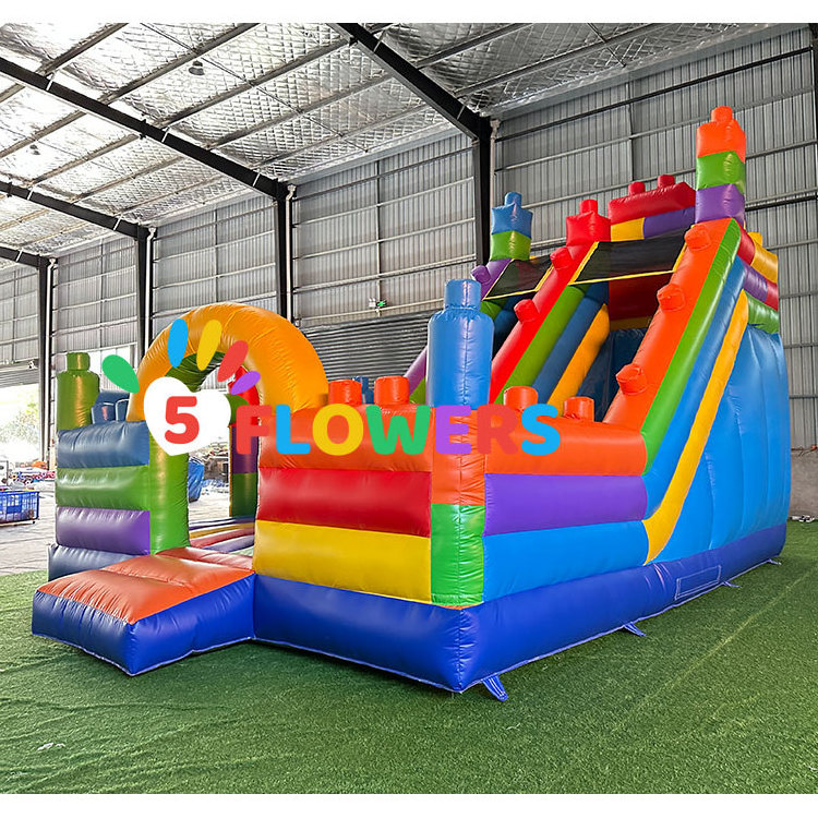 Building blocks inflatable children's slide dmuchany zamek inflatable bouncer with slide for party rental